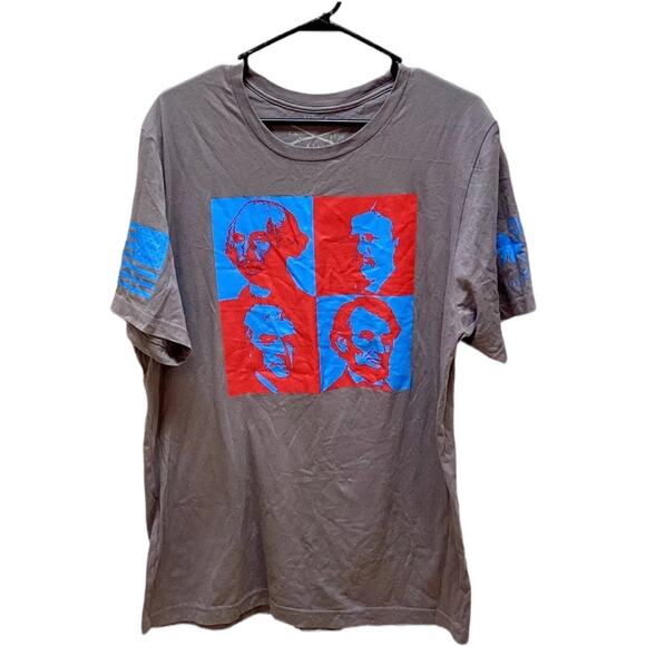 Grunt Style American President Short Sleeve T-Shirt Grey Size XXL Tee, Men's - Picture 1 of 4